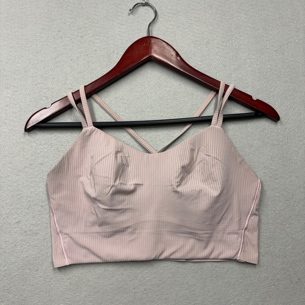 Lululemon Ebb to Street Bra Women Size 6 Pink Ribbed Light Support C/D Cup